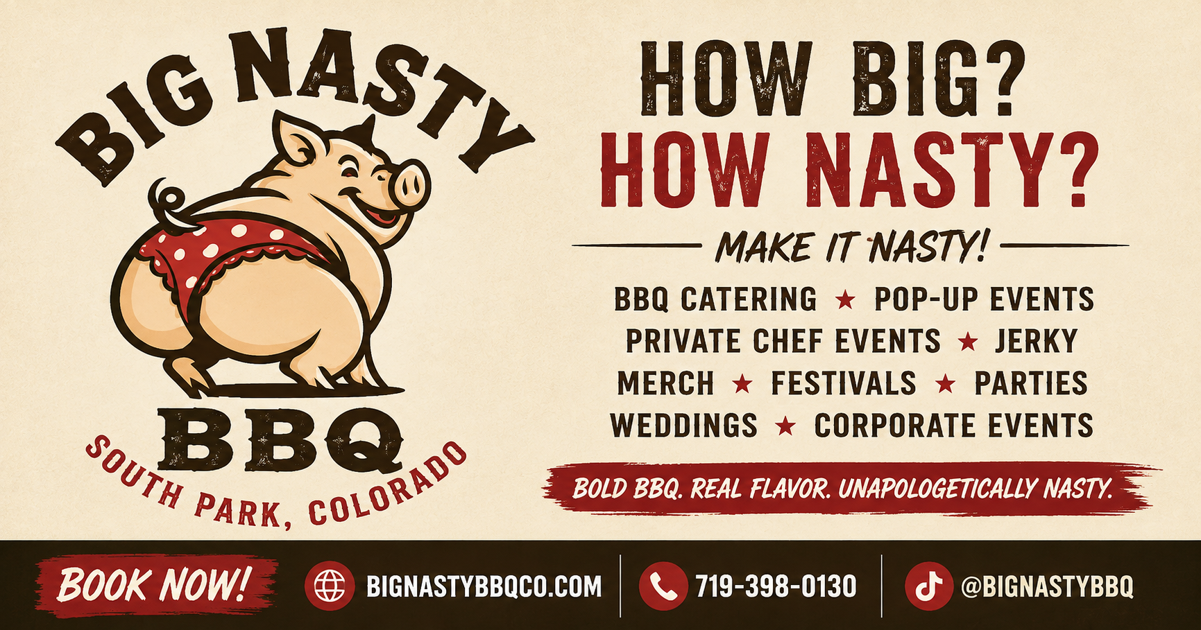 Big Nasty BBQ — How big? How nasty? Book now for catering, pop-ups, private chef events, jerky and merch